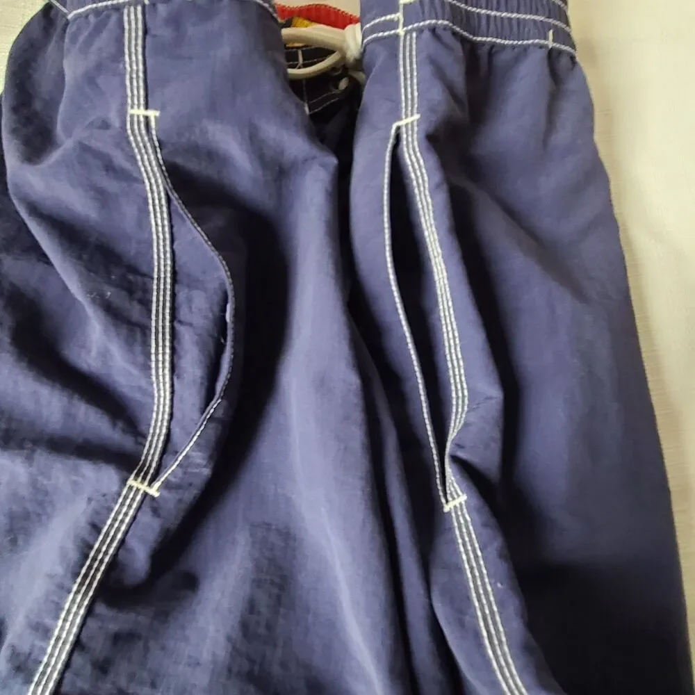 Polo Ralph Lauren Swim Trunks Mens L Blue Board Shorts Cargo Drawstring Blue